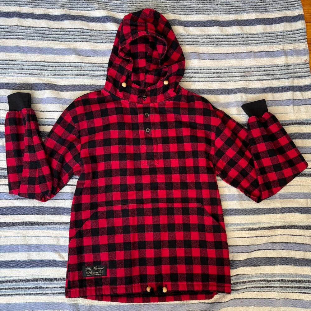 Vermont Flannel Co Buffalo Plaid Red Checker Hoodie XS Camping Hiking Woods
